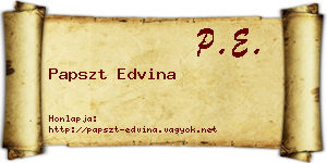 Papszt Edvina névjegykártya